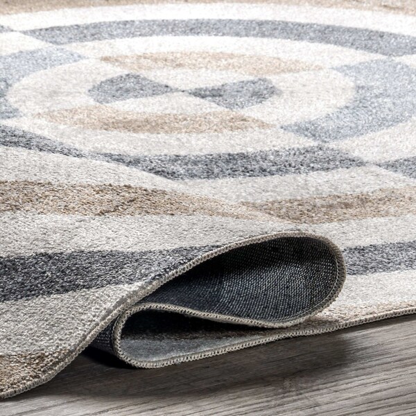 Modern Swirls Machine Washable Area Rug 4ft X 6ft